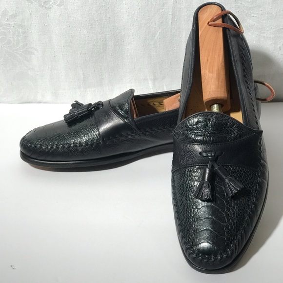 Navy Blue Genuine Ostrich By Johnston & Murphy main image 4